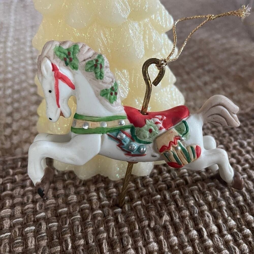 Vintage Willitts Carousel Horse Christmas ornament porcelain